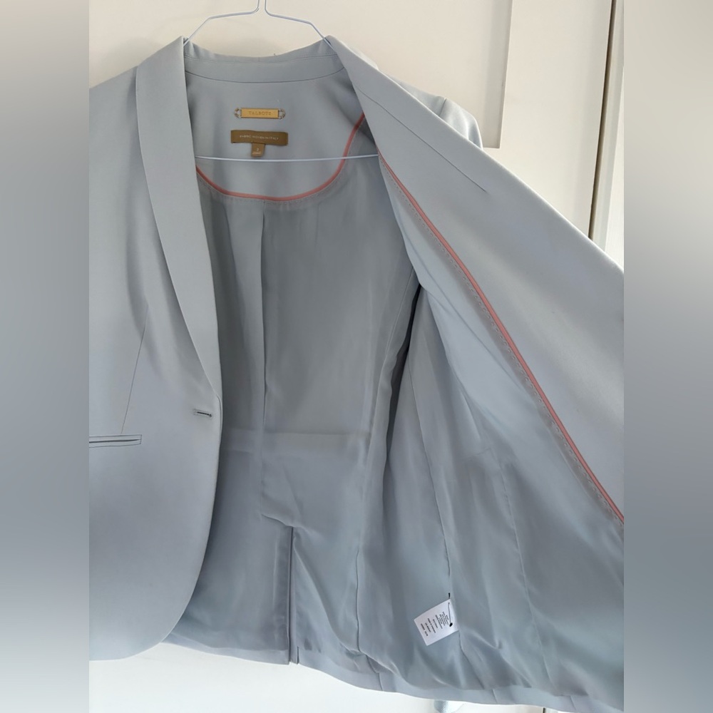 Talbots Italian luxe double cloth single button baby blue blazer size 2 - Picture 9 of 13